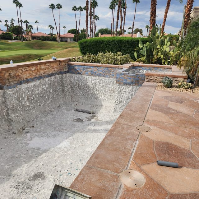 Golf course pool chipped out and prepped for new plaster